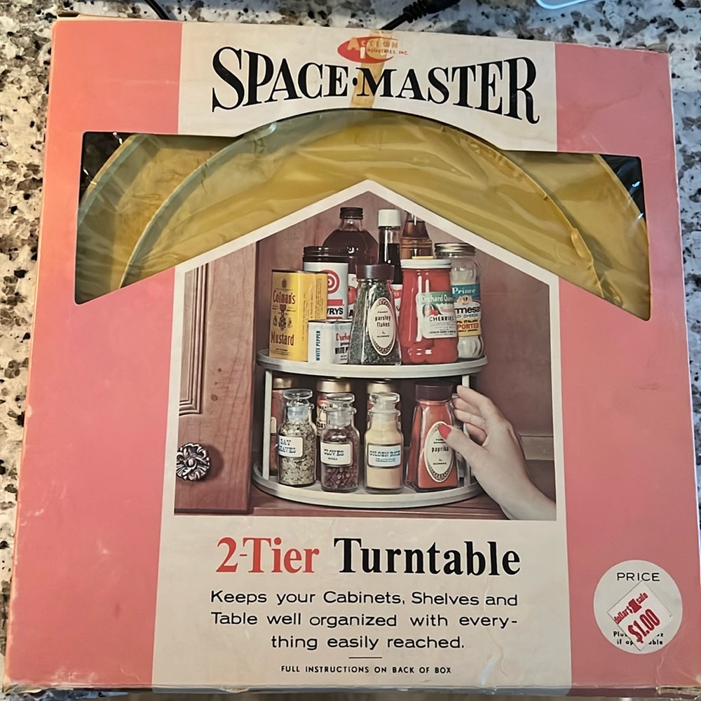 Brand New 70's Space Master 2-Tier Yellow Spice Turntable